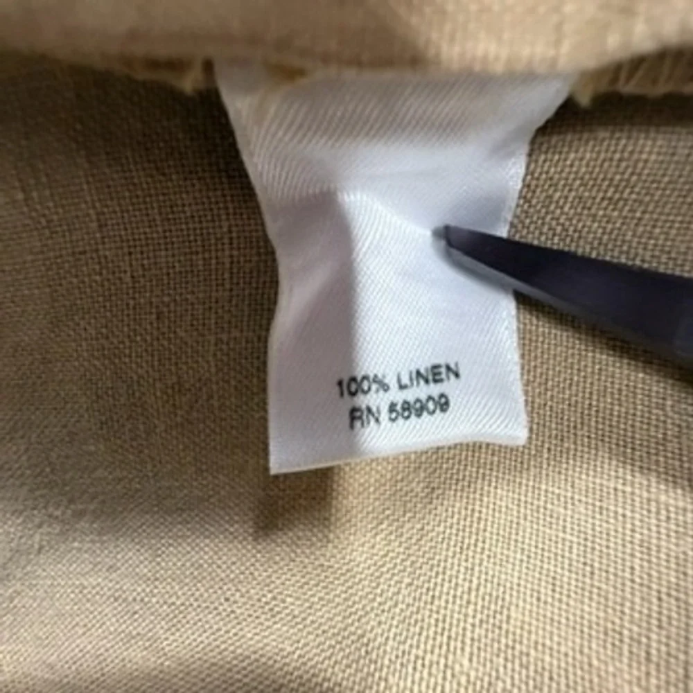 Murano Mens 100% Linen Pants Sz 36Khaki Tan Straight Leg Button Fly Beach Casual